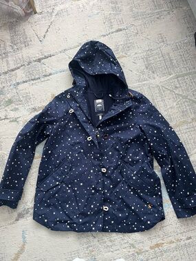 Women’s JOULES Navy Star-Print Hooded Rain Jacket